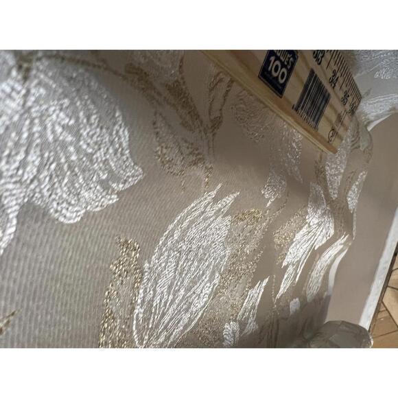 Talbots Dress and Matching Cropped Jacket Set Size 16 Ivory Gold Floral Brocade - Picture 7 of 13